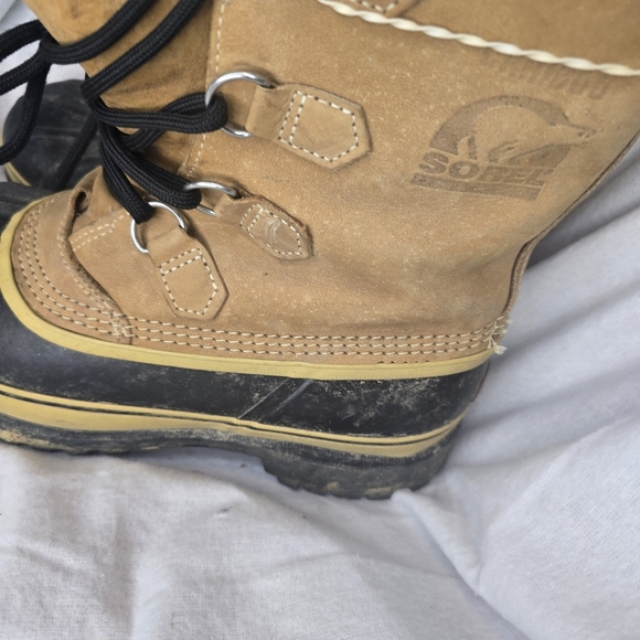 SOREL Men's Caribou Wool  Leather Waterproof Winter Boots Size 9 Mens 7 Women's - Picture 3 of 7